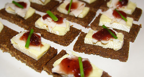 Turkey and Brie on Pumpernickel - The Firey Cook Tamworth's appetizers